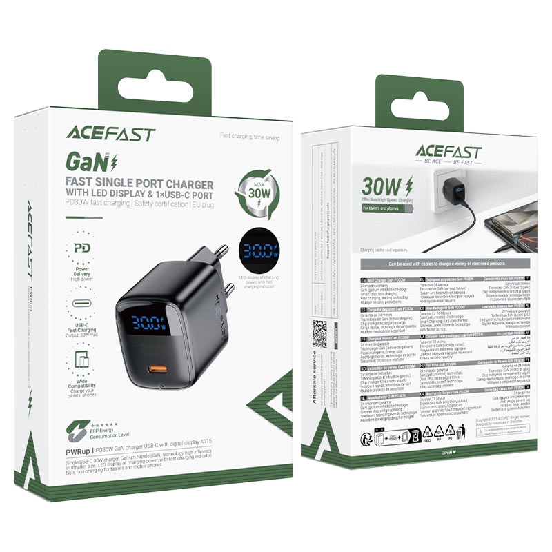 Fast Charge Wall Charger A115 PD30W GaN (1xUSB-C) EU