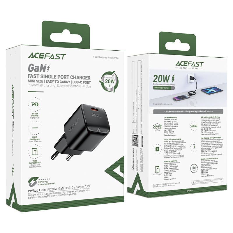 Fast Charge Wall Charger A73 mini PD20W GaN (1xUSB-C) EU